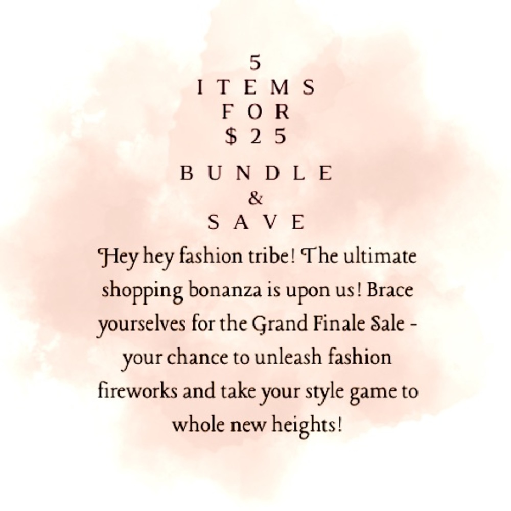 5 items for $25 Sale!